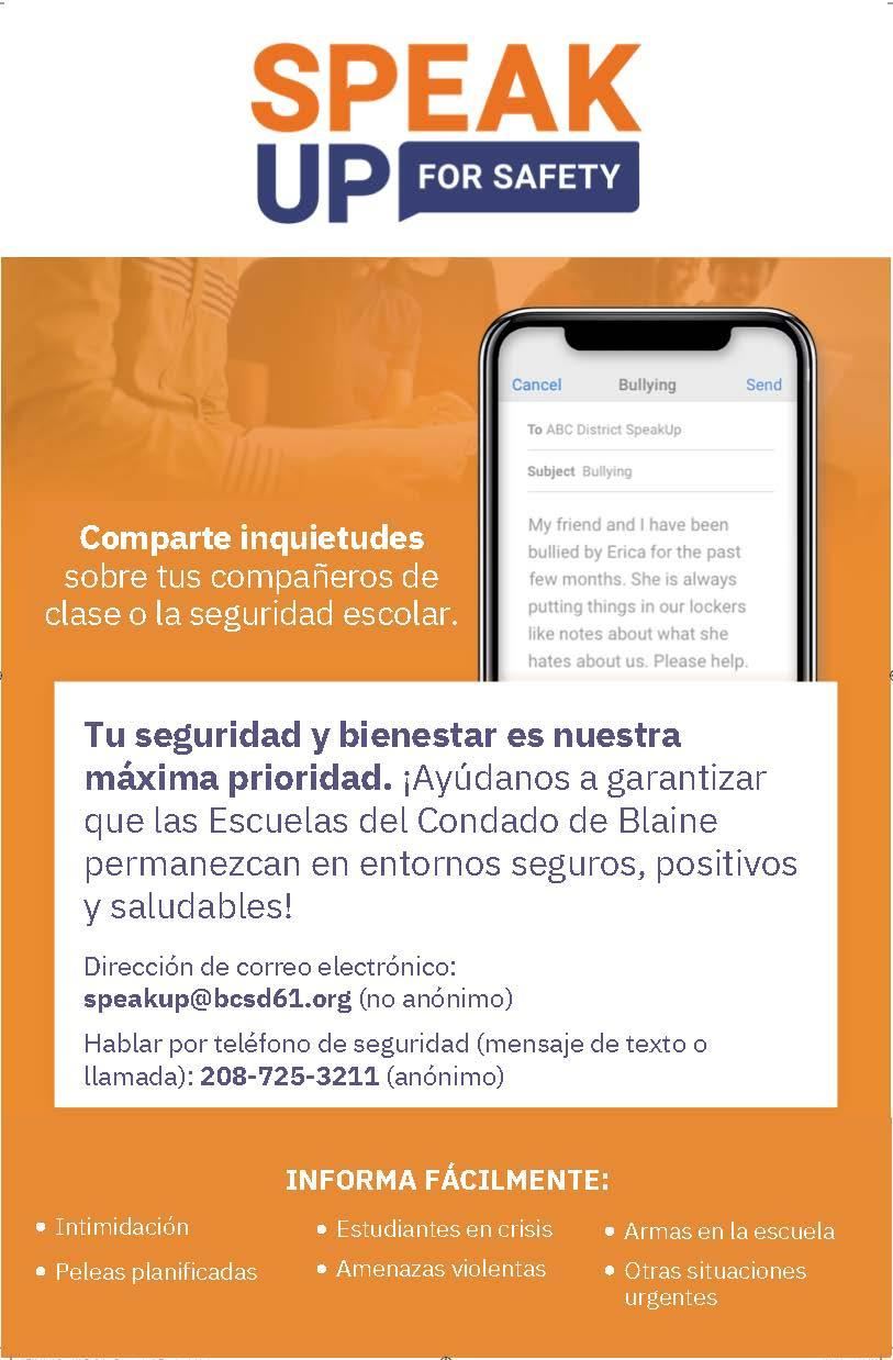 speak up flyer - spanish